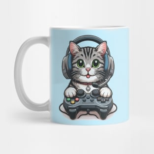 funny cute cat love gaming Mug